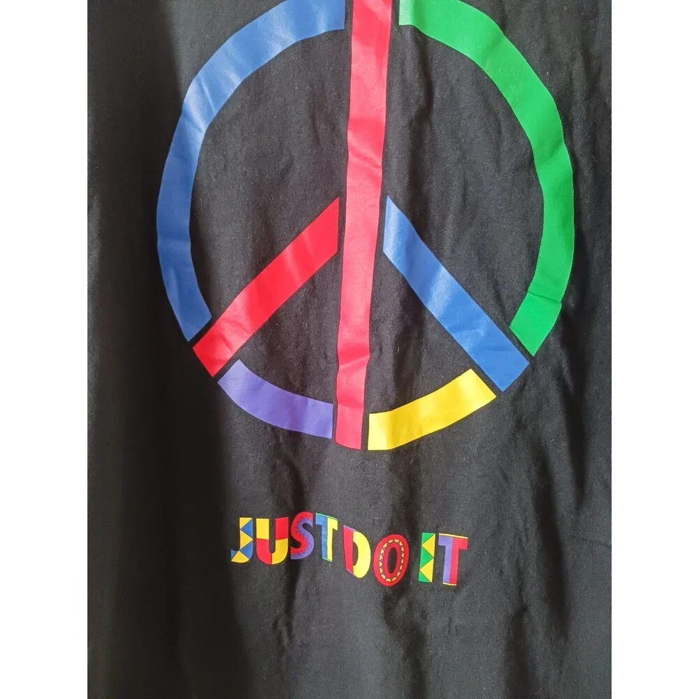 Nike Vintage Mens Black T Shirt‎ Just Do It Size L